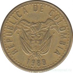 Монета. Колумбия. 20 песо 1989 год. Новый тип.