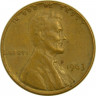 Монета. США. 1 цент 1963 год. ав