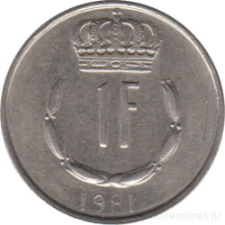 Монета. Люксембург. 1 франк 1981 год.