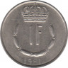 Монета. Люксембург. 1 франк 1981 год. ав.