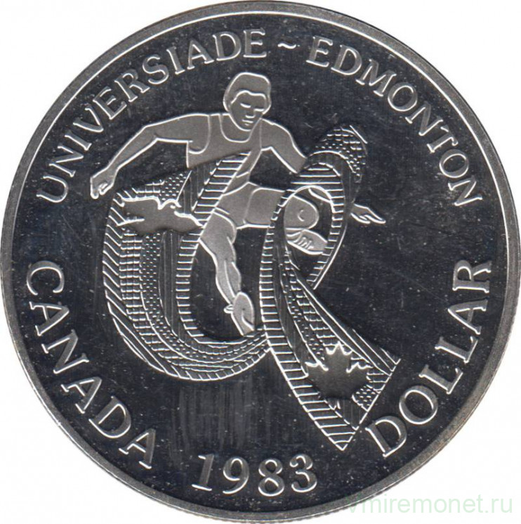 Монета. Канада. 1 доллар 1983 год. XII Универсиада в Эдмонтоне.