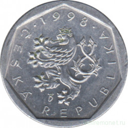 Монета. Чехия. 20 геллеров 1998 год.