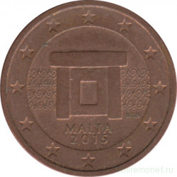 Монета. Мальта. 2 цента 2015 год.