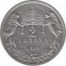 Монета. Венгрия. 2 кроны 1912 год. ав.