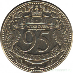 Монета. Гибралтар. 1 фунт 2021 год. 95 лет со дня рождения королевы Елизаветы II.