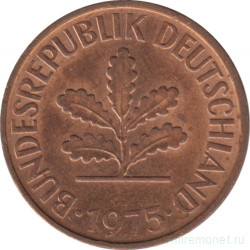 Монета. ФРГ. 2 пфеннига 1975 год. Монетный двор - Мюнхен (D).