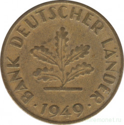 Монета. ФРГ. 10 пфеннигов 1949 год. Монетный двор - Штутгарт (F).