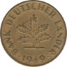 Монета. ФРГ. 10 пфеннигов 1949 год. Монетный двор - Штутгарт (F). ав.