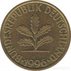 Монета. ФРГ. 10 пфеннигов 1996 год. Монетный двор - Гамбург (J).