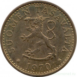 Монета. Финляндия. 20 пенни 1970 год.