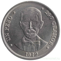 Монета. Доминиканская республика. 1 песо 1979 год.