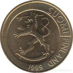 Монета. Финляндия. 1 марка 1999 год.