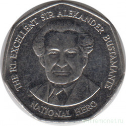 Монета. Ямайка. 1 доллар 2008 год. (семиугольник).