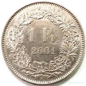 Монета. Швейцария. 1 франк 2001 год. 