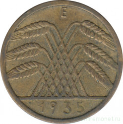 Монета. Германия. Веймарская республика. 10 рейхспфеннигов 1935 год. Монетный двор - Мюльденхаузен (E).