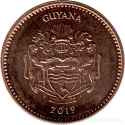 Монета. Гайана. 5 долларов 2019 год.