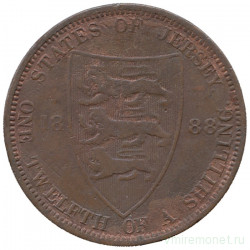 Монета. Джерси. 1/12 шиллинга 1888 год.