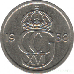 Монета. Швеция. 10 эре 1988 год.