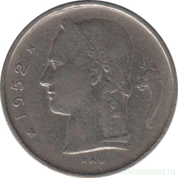 Монета. Бельгия. 1 франк 1952 год. BELGIE.