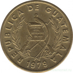 Монета. Гватемала. 1 сентаво 1979 год. Дата без точек по бокам.