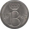 Монета. Бельгия. 25 сантимов 1967 год. BELGIE. ав.