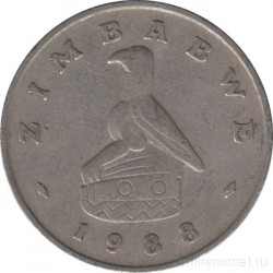 Монета. Зимбабве. 50 центов 1988 год.