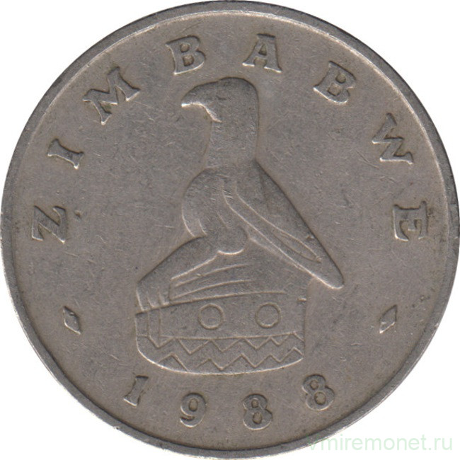 Монета. Зимбабве. 50 центов 1988 год.