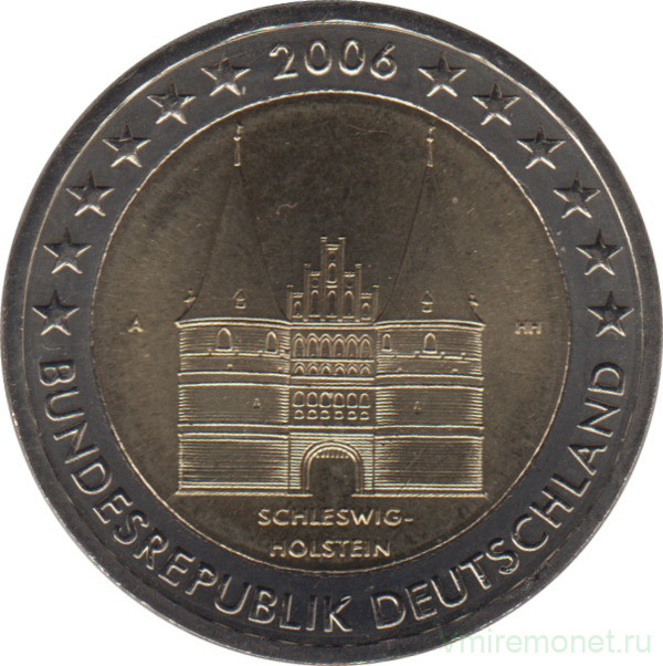 Монета. Германия. 2 евро 2006 год. Шлезвиг-Гольштейн (A).
