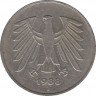 Монета. ФРГ. 5 марок 1988 год. Монетный двор - Гамбург (J). ав.