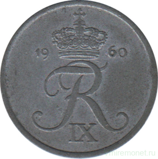 Монета. Дания. 1 эре 1960 год.