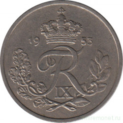 Монета. Дания. 25 эре 1953 год.