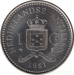 Монета. Нидерландские Антильские острова. 1 гульден 1981 год.