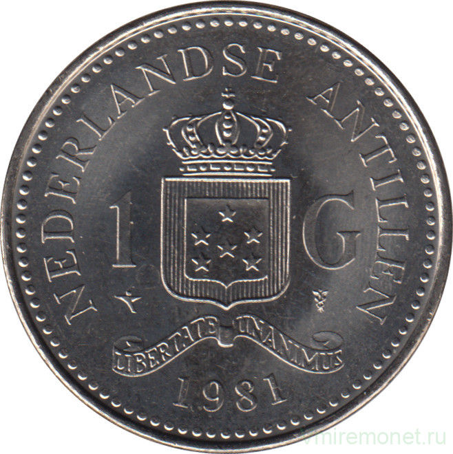 Монета. Нидерландские Антильские острова. 1 гульден 1981 год.