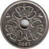 Монета. Дания. 1 крона 2007 год. ав.