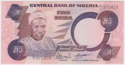 Банкнота. Нигерия. 5 найр 1984 - 2000 года. Тип 24е.