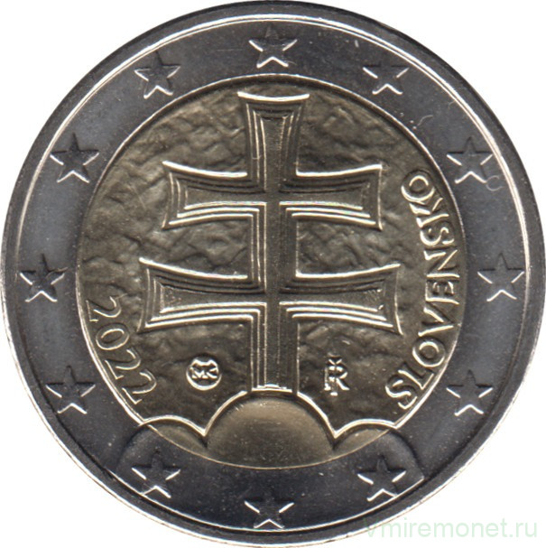 Монета. Словакия. 2 евро 2022 год.