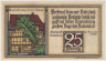 Бона. Нотгельд. Германия. Город Кведлинбург. 25 пфеннигов 1921 год. Вариант 1087.1.c.1. рев.