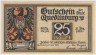 Бона. Нотгельд. Германия. Город Кведлинбург. 25 пфеннигов 1921 год. Вариант 1087.1.c.1. ав.