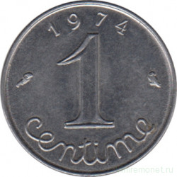 Монета. Франция. 1 сантим 1974 год.