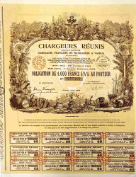 Облигация. Франция. Грузо-пароходная компания"CHARGEURS RÉUNIS". 1000 франков 1939 год.