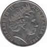 Монета. Австралия. 20 центов 2005 год. ав.