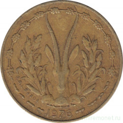 Монета. Западноафриканский экономический и валютный союз (ВСЕАО). 5 франков 1976 год.