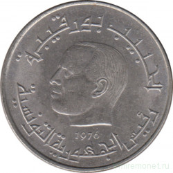 Монета. Тунис. 1/2 динара 1976 год.