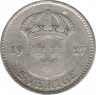  Монета. Швеция. 25 эре 1927 год. ав.