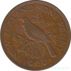 Монета. Новая Зеландия. 1 пенни 1960 год.