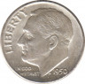 Монета. США. 10 центов 1950 год. Серебряный дайм Рузвельта. Монетный двор S. ав.