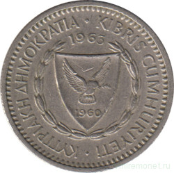 Монета. Кипр. 25 милей 1963 год.