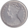 Монета. Гонконг. 10 центов 1901 год.