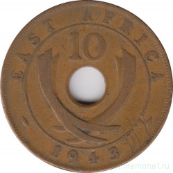 Монета. Британская Восточная Африка. 10 центов 1943 год.