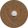 Монета. Британская Восточная Африка. 10 центов 1943 год. ав.